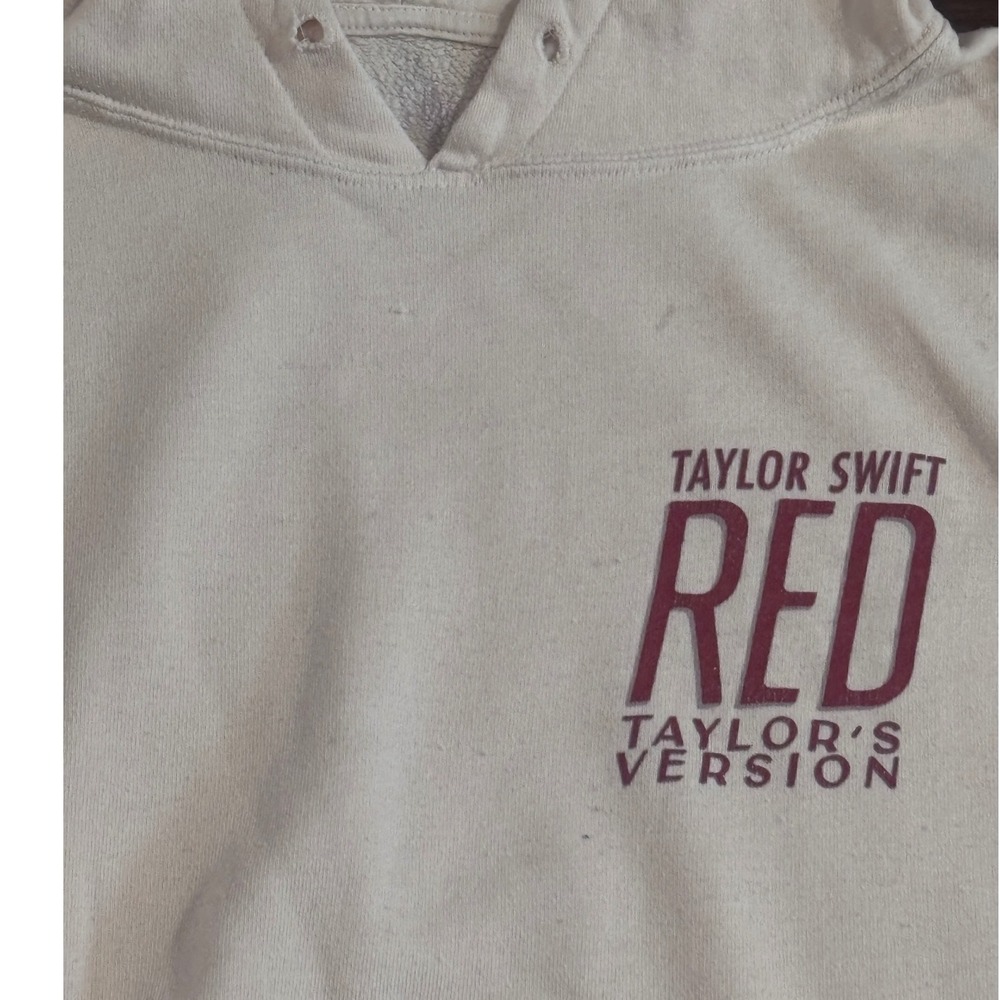 Taylor Swift Red Taylors Version Album Hoodie Cream XL Official Merch Pullover - Picture 2 of 6